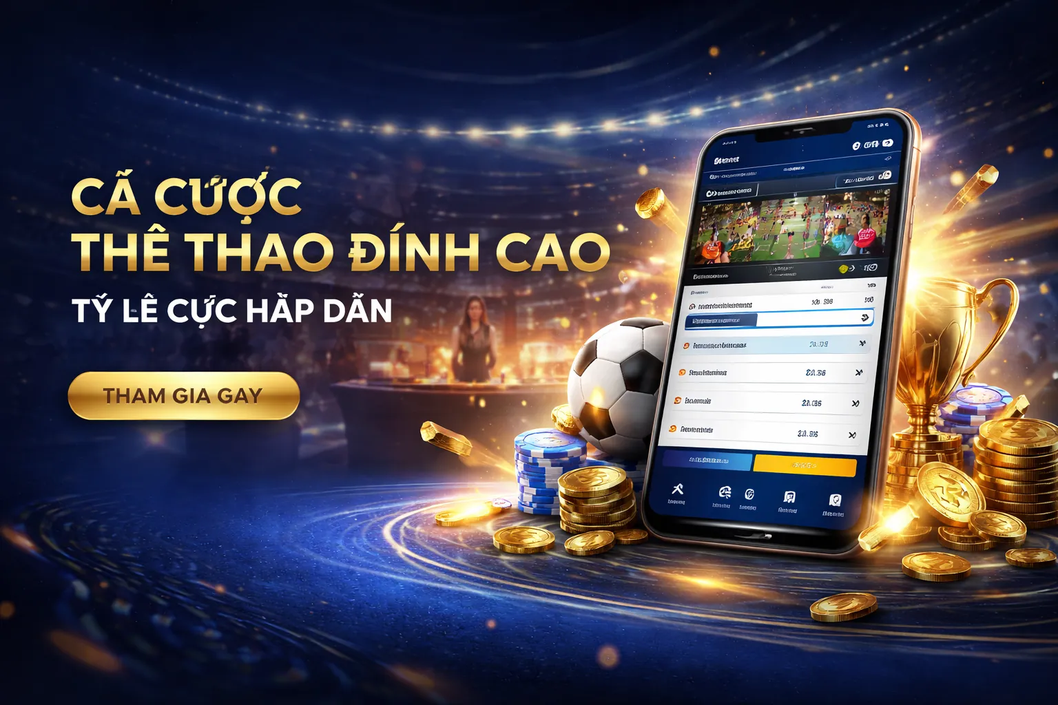 Hình ảnh chính bongdalu với các môn thể thao và casino sôi động